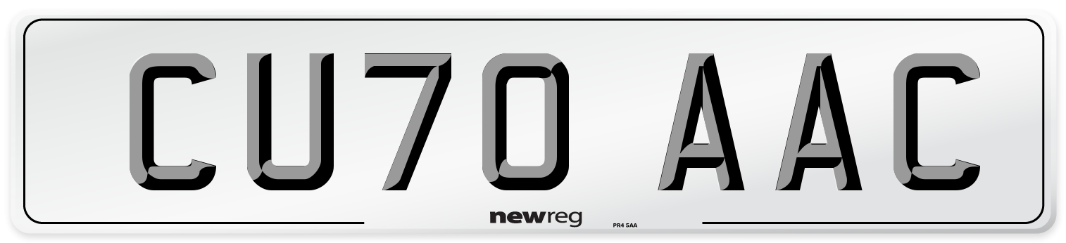CU70 AAC Number Plate from New Reg